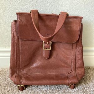FOSSIL leather square backpack